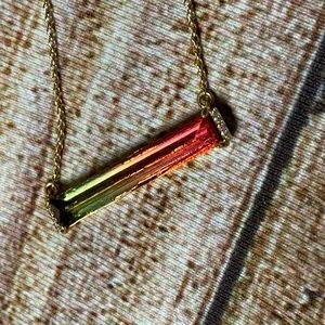 Kate Spade “Geo Gems” Ombré Bar Charm Necklace